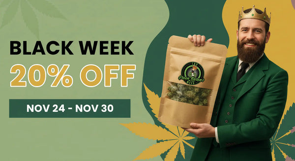 Ein Hero Banner für die Desktop Versio von GreenBaron in dem wir die 20% rabattaction promoten